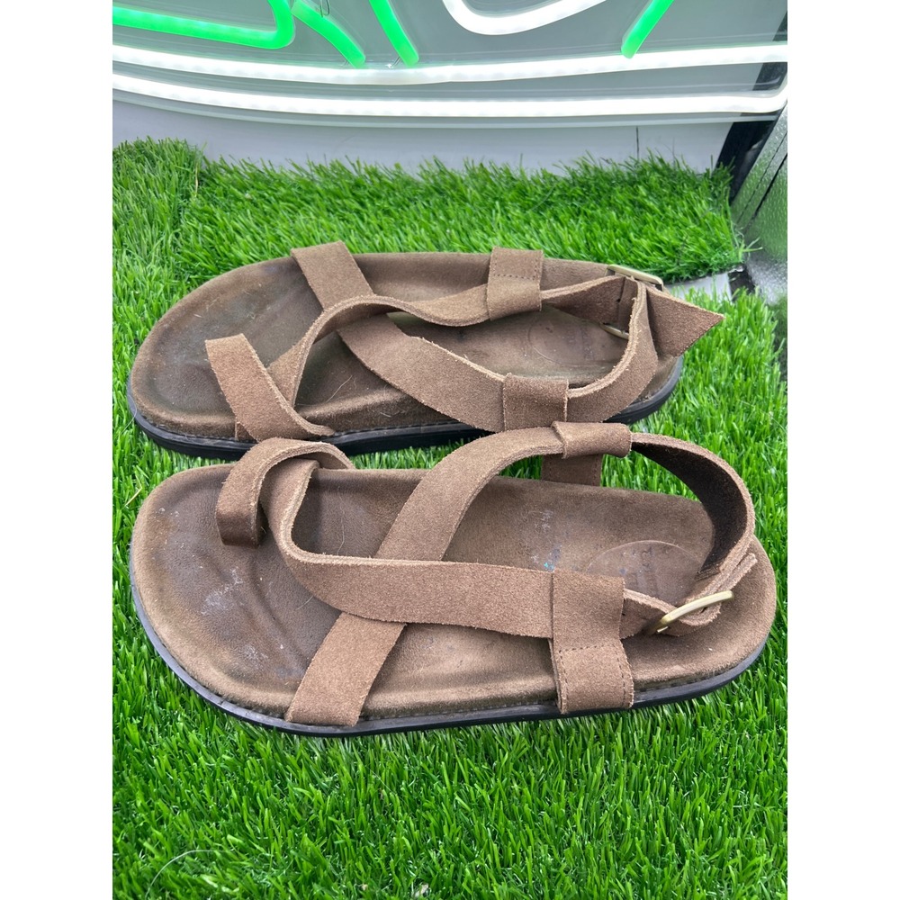 The Noa Sandal Cocoa Suede Strappy Sandals Women's Size 7 Adjustable Buckle‎ - Picture 2 of 6
